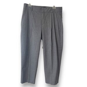 Banana Republic Women's Stripe‎ Pleated Cropped Wide Leg Pants Gray Size 10S